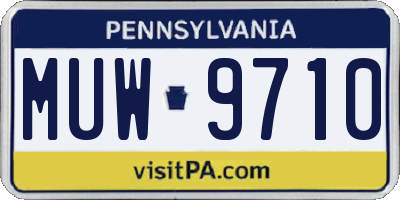 PA license plate MUW9710