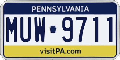 PA license plate MUW9711