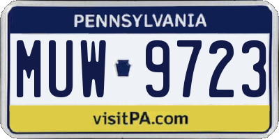 PA license plate MUW9723