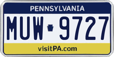PA license plate MUW9727