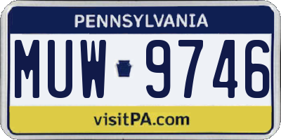 PA license plate MUW9746