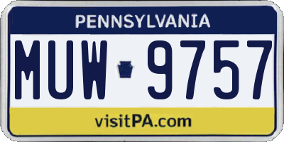 PA license plate MUW9757