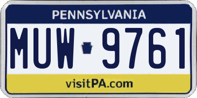 PA license plate MUW9761