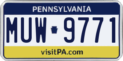 PA license plate MUW9771