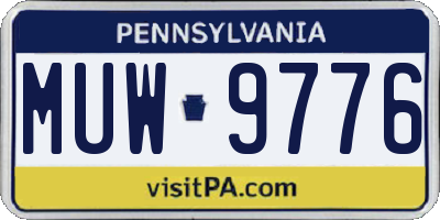 PA license plate MUW9776