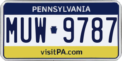 PA license plate MUW9787