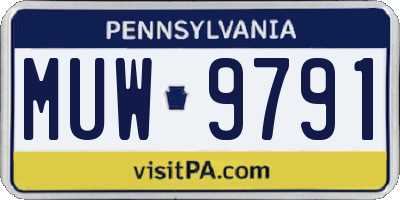 PA license plate MUW9791