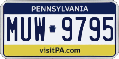 PA license plate MUW9795