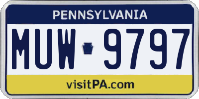 PA license plate MUW9797