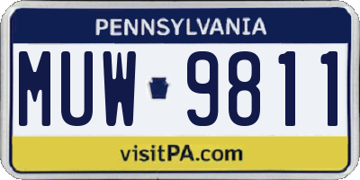 PA license plate MUW9811