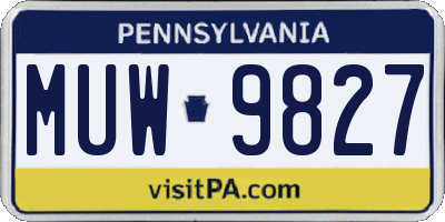 PA license plate MUW9827