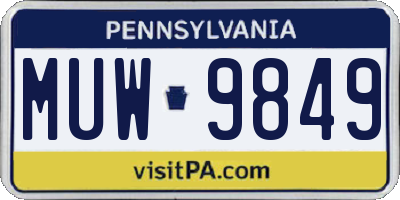 PA license plate MUW9849