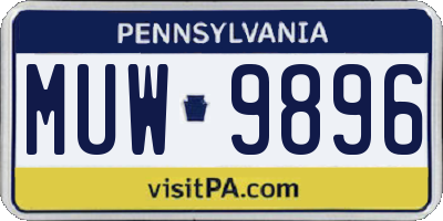 PA license plate MUW9896