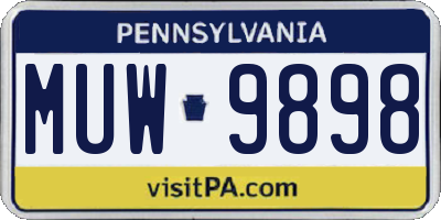PA license plate MUW9898
