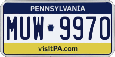 PA license plate MUW9970