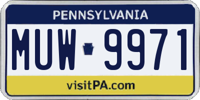 PA license plate MUW9971