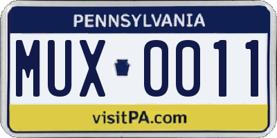 PA license plate MUX0011