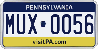 PA license plate MUX0056