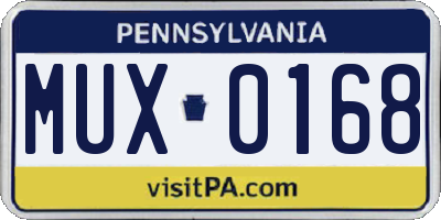PA license plate MUX0168
