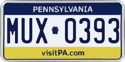 PA license plate MUX0393