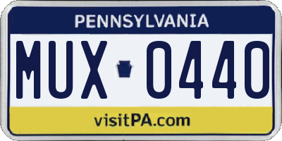 PA license plate MUX0440
