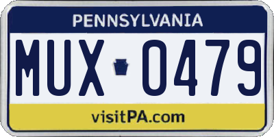 PA license plate MUX0479