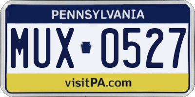 PA license plate MUX0527