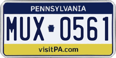 PA license plate MUX0561