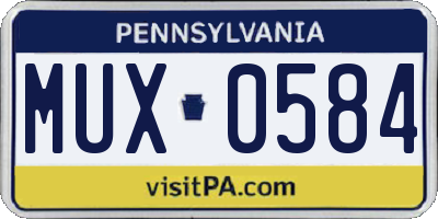 PA license plate MUX0584