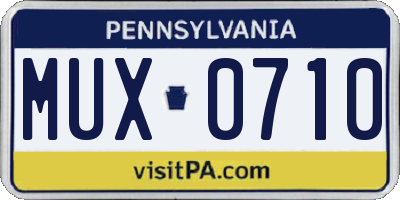 PA license plate MUX0710