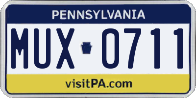 PA license plate MUX0711