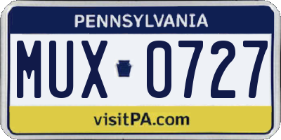 PA license plate MUX0727