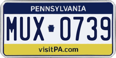 PA license plate MUX0739