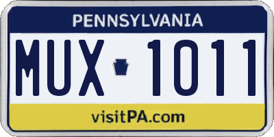 PA license plate MUX1011