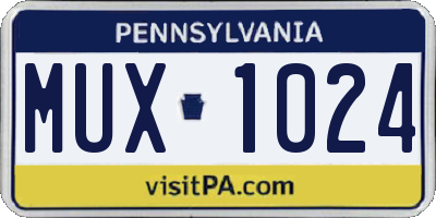 PA license plate MUX1024