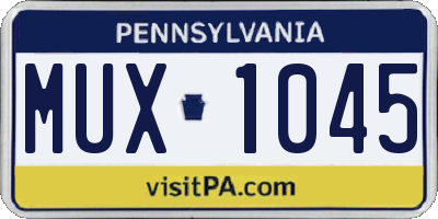 PA license plate MUX1045