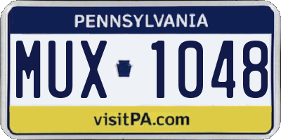 PA license plate MUX1048