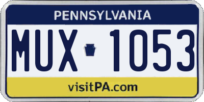 PA license plate MUX1053
