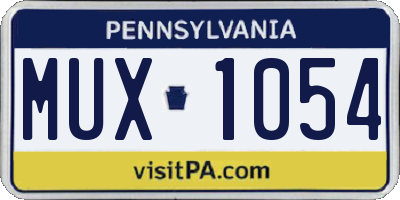 PA license plate MUX1054