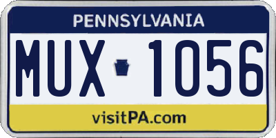 PA license plate MUX1056