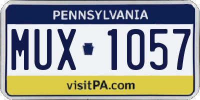 PA license plate MUX1057