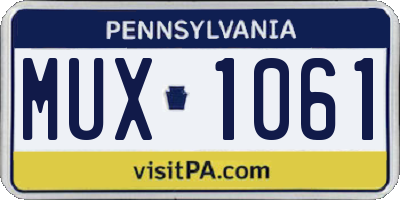 PA license plate MUX1061