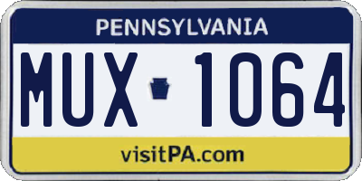 PA license plate MUX1064