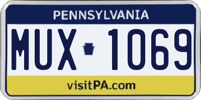 PA license plate MUX1069