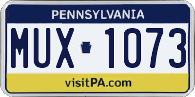 PA license plate MUX1073