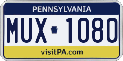 PA license plate MUX1080