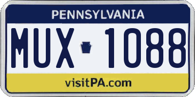 PA license plate MUX1088