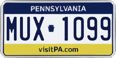 PA license plate MUX1099