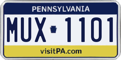 PA license plate MUX1101