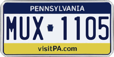 PA license plate MUX1105